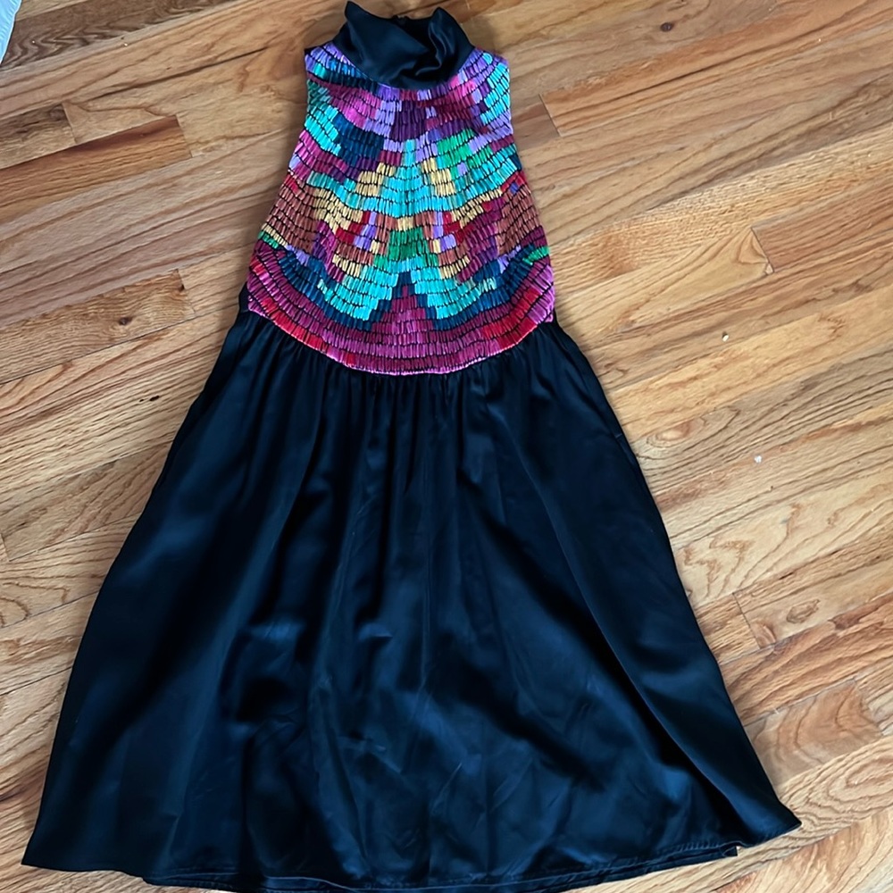 High neck colorful detail Mara Hoffman dress